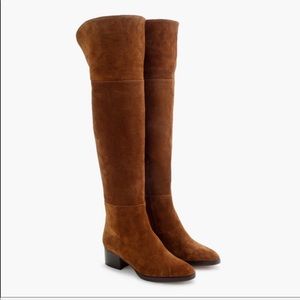 {J. Crew} Over the Knee Brown Suede Boots